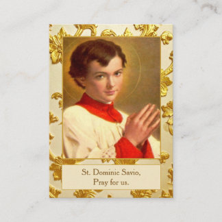 Tarjeta De Visita St Dominic Savio Communion Remembrance Prayer Card