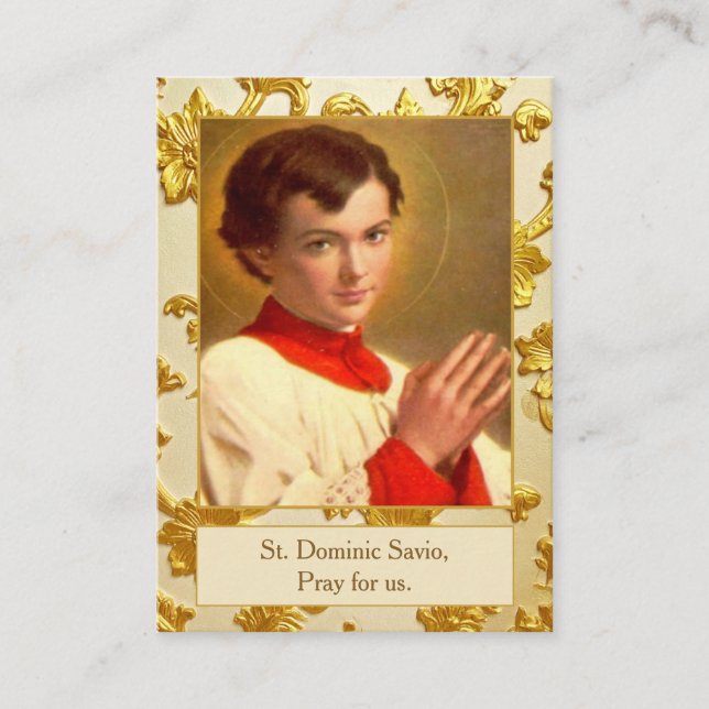 Tarjeta De Visita St Dominic Savio Communion Remembrance Prayer Card (Anverso)