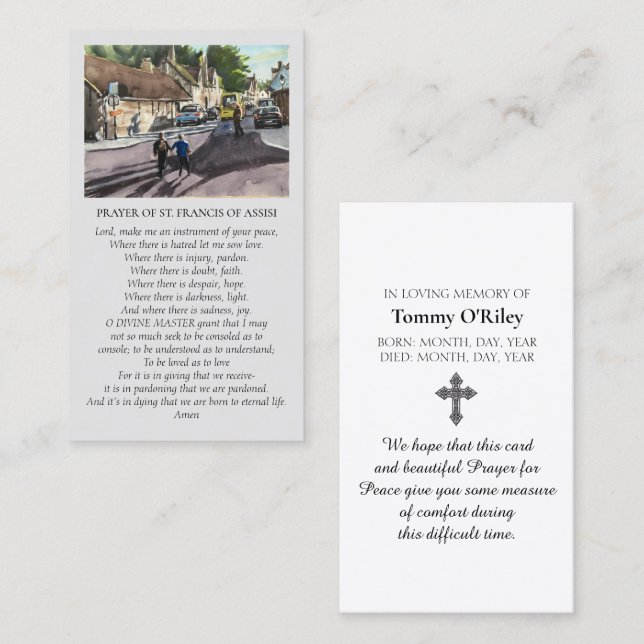 Tarjeta De Visita St. Francis of Assisi Bruges Violet Yellow Blue (Anverso / Reverso)