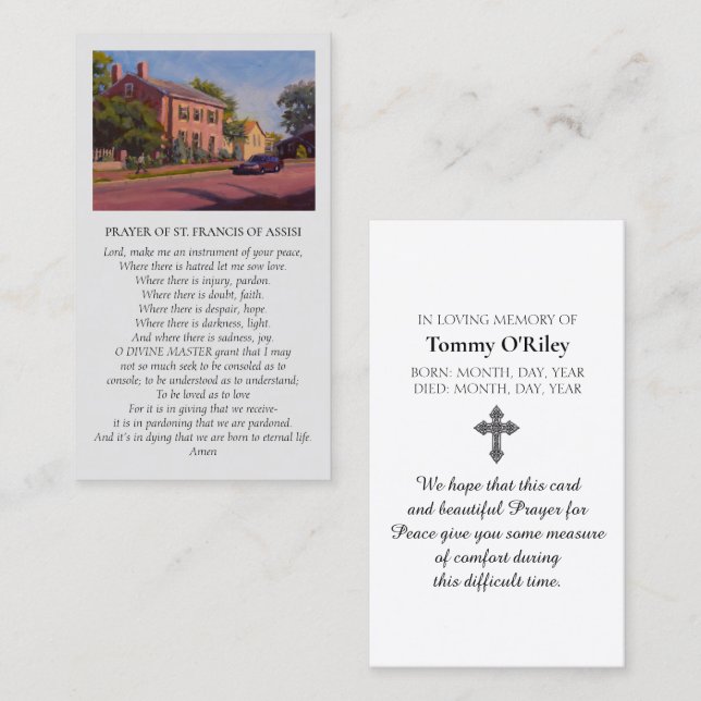 Tarjeta De Visita St. Francis of Assisi Red Yellow Blue Green (Anverso / Reverso)