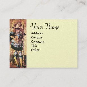 Tarjeta De Visita ST. GEORGE Y DRAGON Monogram Cream Pearl