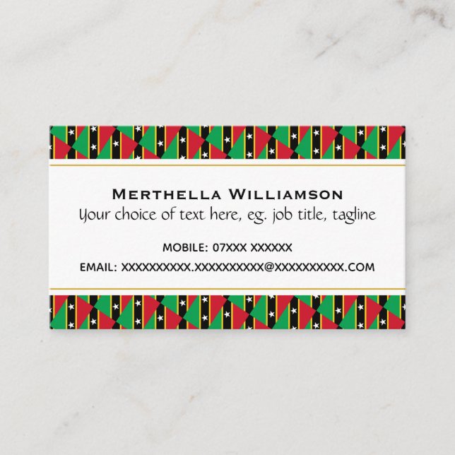 TARJETA DE VISITA ST KITTS NEVIS (Anverso)