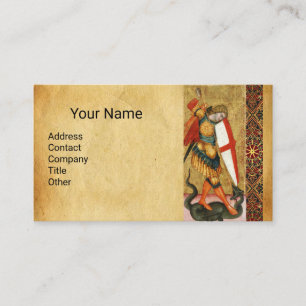 Tarjeta De Visita St. Michael Archangel y Dragon Sienese