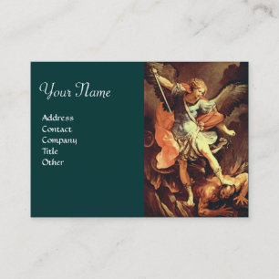 Tarjeta De Visita St. Michael the Archangel Brown Green