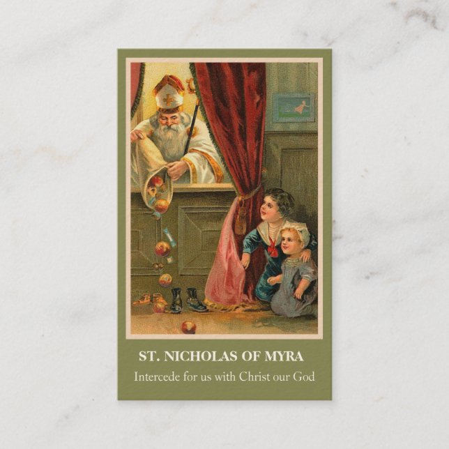TARJETA DE VISITA ST. NICHOLAS DE MYRA PRAYER HOLY (Anverso)