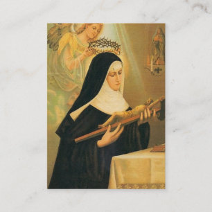 Tarjeta De Visita St. Rita de Cascia w/Crown del ángel de las
