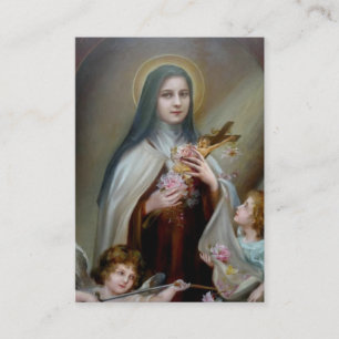 Tarjeta De Visita St. Teresa del vintage la pequeños novena/rosas de