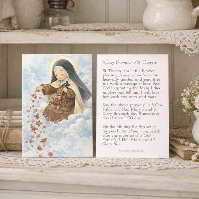 Tarjeta De Visita St. Therese Jesus Crucifix Novena Holy Card (Subido por el creador)