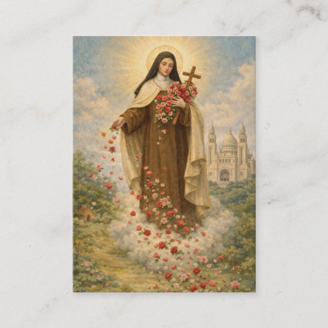 Tarjeta De Visita St. Therese Little Flower  Novena Holy Card (Anverso)