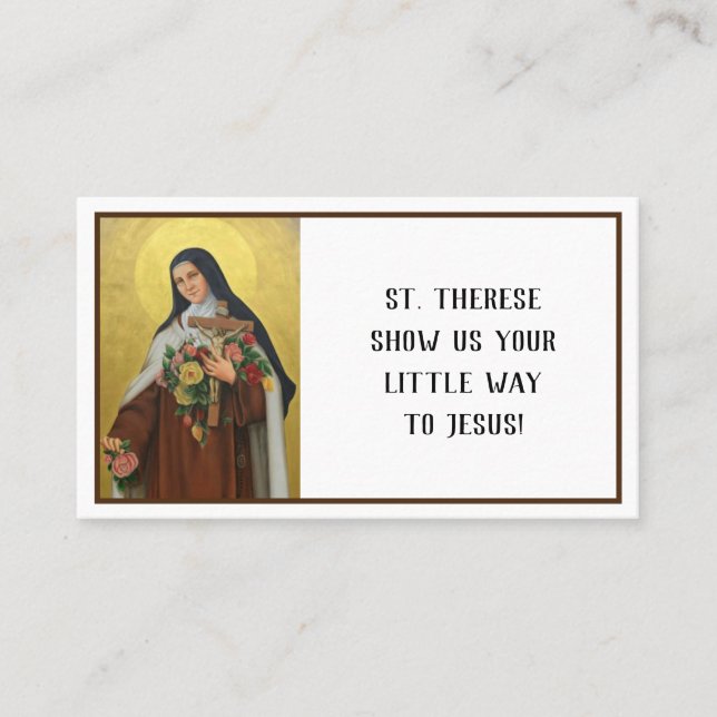 Tarjeta De Visita St. Therese Religious Prayer Holy Cards (Anverso)