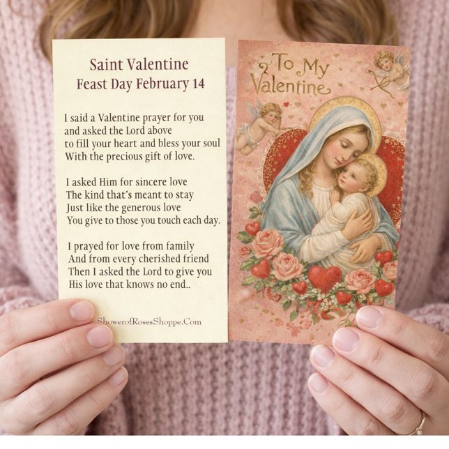 Tarjeta De Visita St. Valentine Prayer Poem Religious - Holy Card (Subido por el creador)