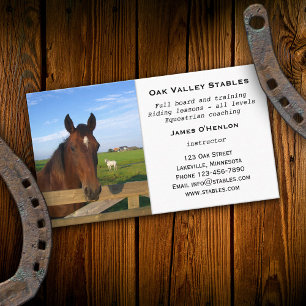 Tarjeta de visita Stables Horse Riding Lessons