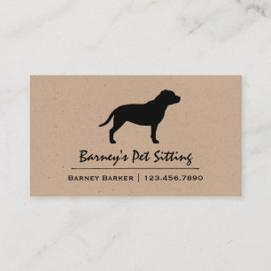 Tarjeta De Visita Staffordshire Bull Terrier Dog Silhouette