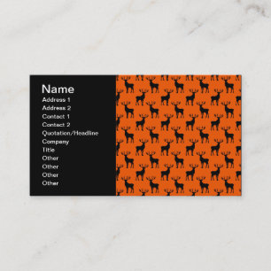 Tarjeta De Visita Stag Deer en un Naranja brillante