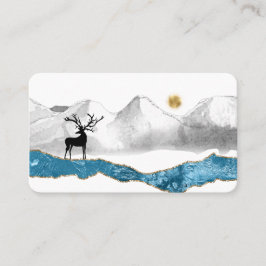 Tarjeta De Visita *~* Stage Buck Antler Deer Mountain Stream Sun
