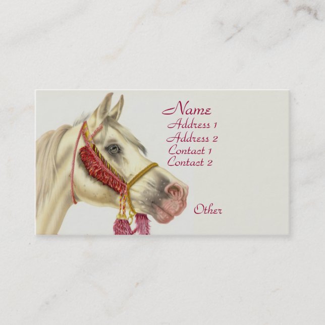 Tarjeta De Visita Stallion árabe (Anverso)