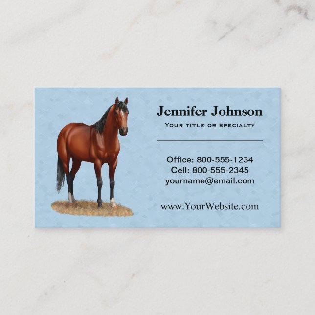Tarjeta De Visita Stallion de caballos del barrio de Brown Bay (Anverso)