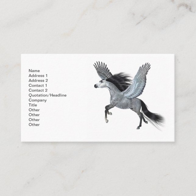 Tarjeta De Visita Stallion Gray Pegasus (Anverso)