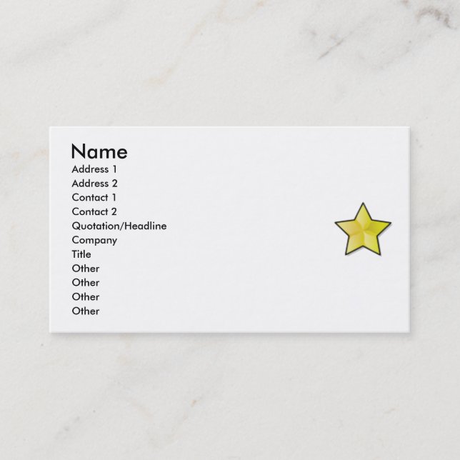 Tarjeta De Visita Star Business Card (Anverso)