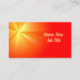 Tarjeta De Visita Starburst amarillo en rojo