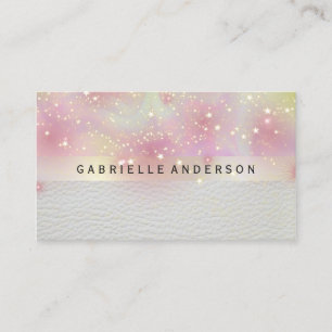 Tarjeta De Visita Stardust Bokeh Glow   Cuero