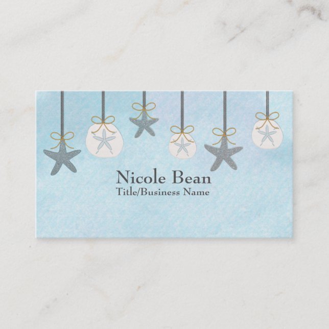 Tarjeta De Visita Starfish Sand Dollar Beach Boutique Business Cards (Anverso)