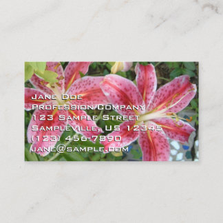 Tarjeta De Visita Stargazer Lilies Garden Floral