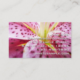 Tarjeta De Visita Stargazer Lily Bright Magenta Floral