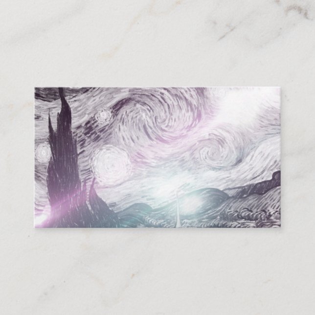 Tarjeta De Visita Starry Night Lights (Anverso)