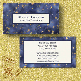Tarjeta De Visita Starry Night Sky con estrellas de oro