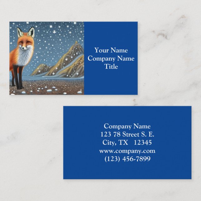 Tarjeta De Visita Starry Starry Night Storybook Fox (Anverso / Reverso)