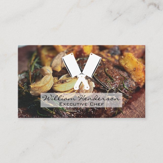 Tarjeta De Visita Steak and Mushrooms | Carnicero Knives (Anverso)
