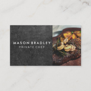 Tarjeta De Visita Steak and Mushrooms   Chef   Culinario