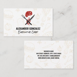 Tarjeta De Visita Steak   Iconos alimentarios
