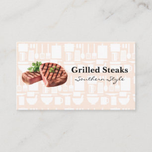 Tarjeta De Visita Steaks a la parrilla   Restaurante