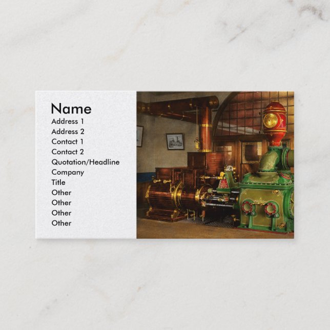Tarjeta De Visita Steampunk - Bomba de vapor dúplex Worthington 1880 (Anverso)