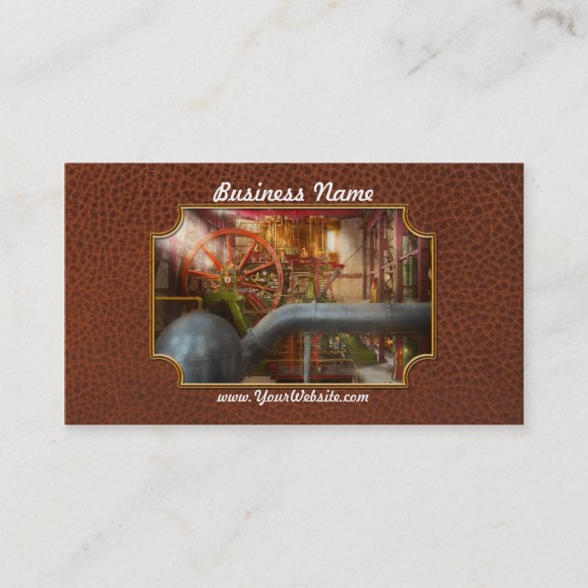 Tarjeta De Visita Steampunk - Bomba - Rueda del progreso 1906 (Anverso)