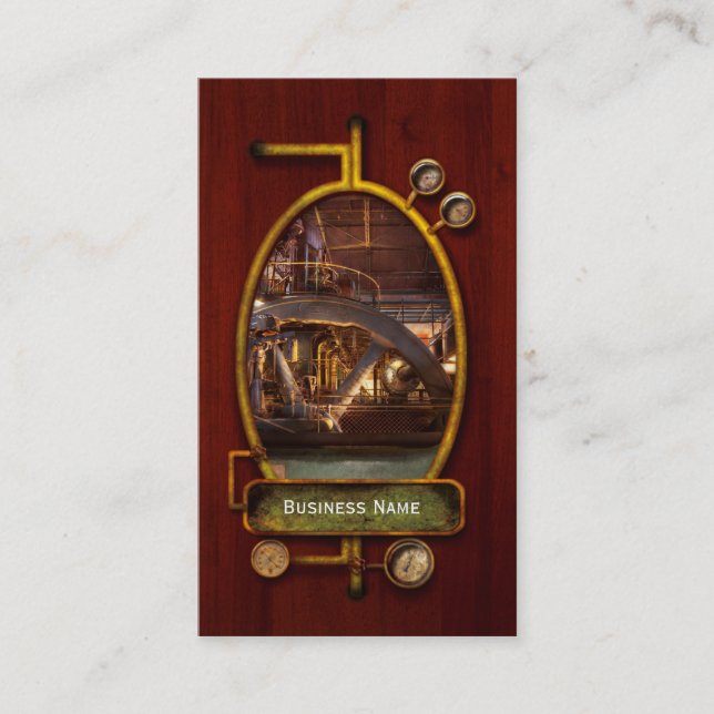 Tarjeta De Visita Steampunk - Bombeado (Anverso)