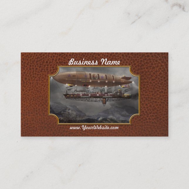 Tarjeta De Visita Steampunk - Dirigible - Aerostato Maximus (Anverso)