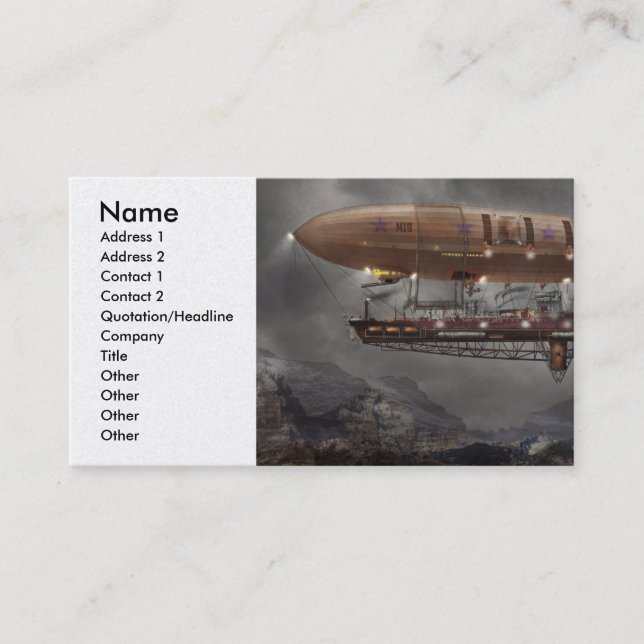Tarjeta De Visita Steampunk - dirigible no rígido - dirigible (Anverso)