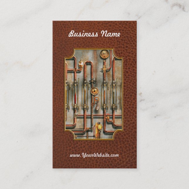 Tarjeta De Visita Steampunk - El múltiple de lubricación (Anverso)