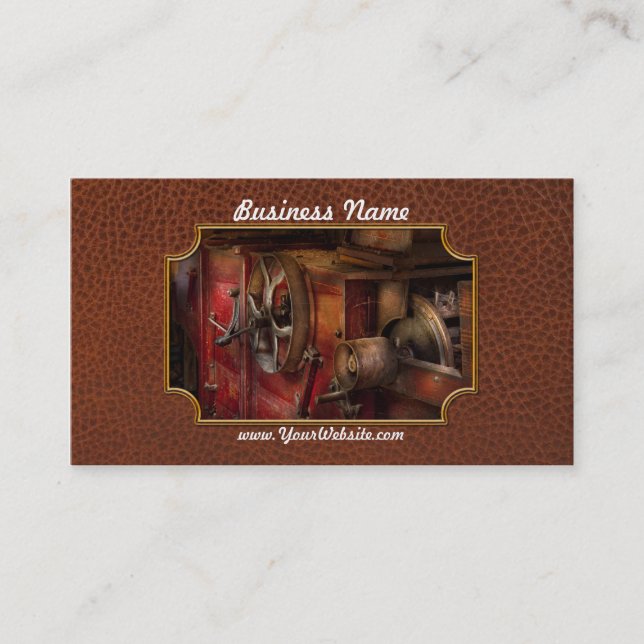 Tarjeta De Visita Steampunk - Engranaje - Solía funcionar (Anverso)