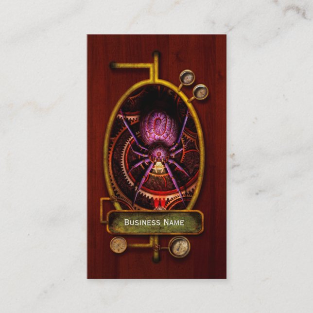 Tarjeta De Visita Steampunk - Las telarañas que tejemos (Anverso)