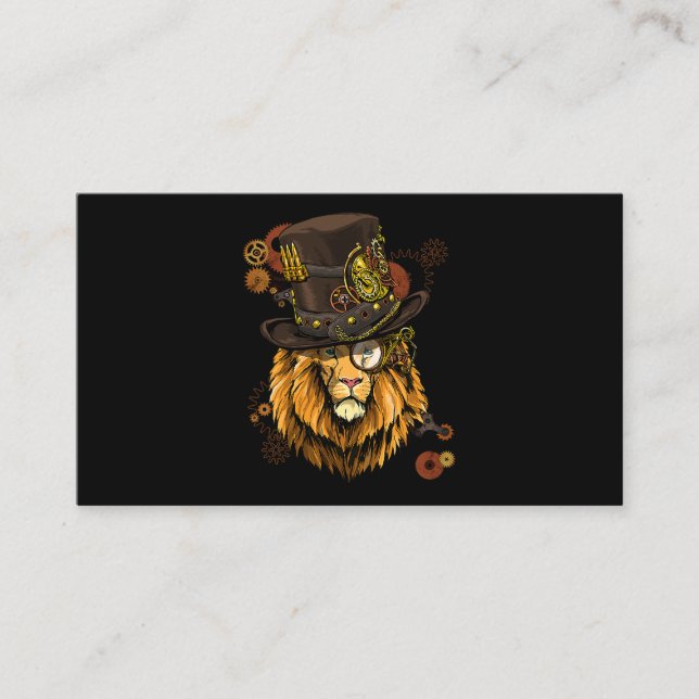 Tarjeta De Visita Steampunk Lion Shirt Steampunk Amantes De Las Muje (Anverso)