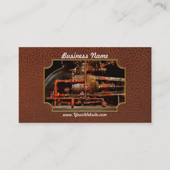 Tarjeta De Visita Steampunk - Sueños de cañerías (Anverso)