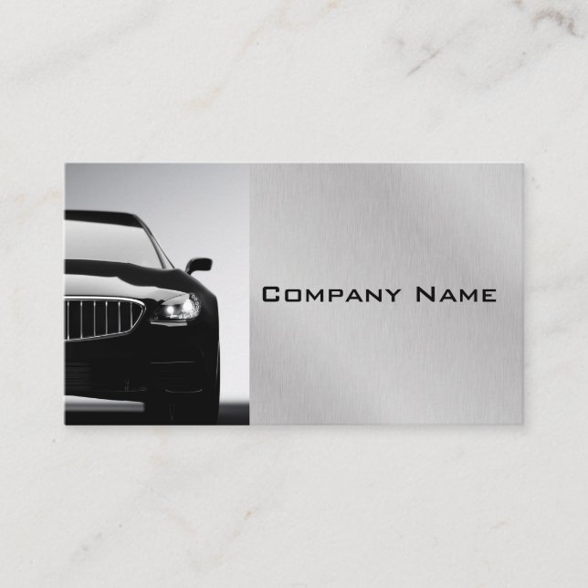 Tarjeta De Visita Steel Gray Stylish Automotive Moderne Business Car (Anverso)