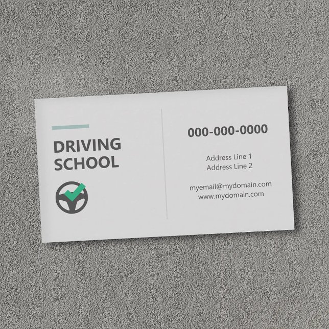 Tarjeta De Visita Steering Wheel Icon - Driving School  (Steering Wheel Icon - Driving School Business Card)