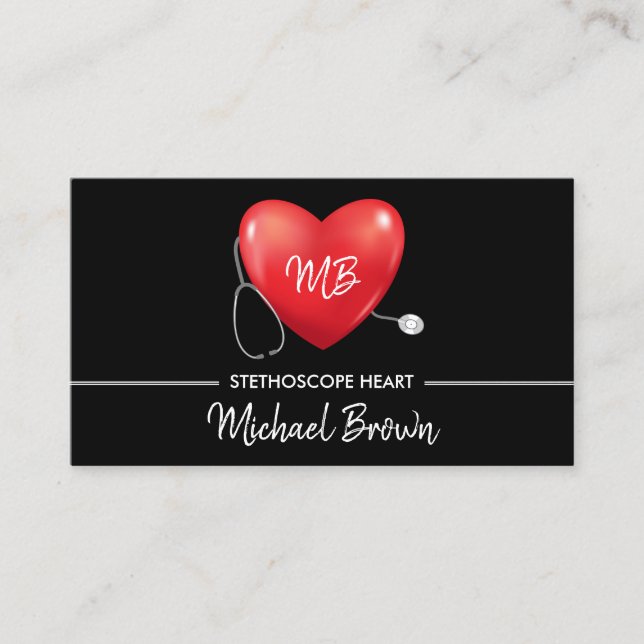 Tarjeta De Visita Stethoscope Enfermera cardiaca Médica Salud médica (Anverso)