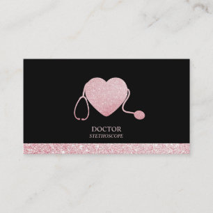 Tarjeta De Visita Stethoscope Sparkling Heart