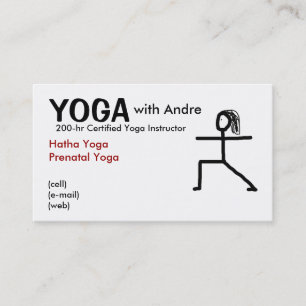 Tarjeta De Visita stickman3, YOGA, con Andre, certificó el Ins de la